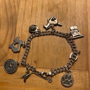 James Avery Charm Bracelet Texas Themed. With 8 charms